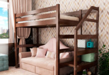 Детская кровать-чердак: экономия пространства в комнате Дитяче ліжко-горище із дерева «Брауні»