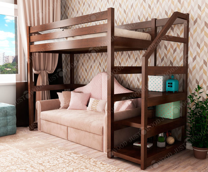 Дитяче ліжко-горище із дерева «Брауні»